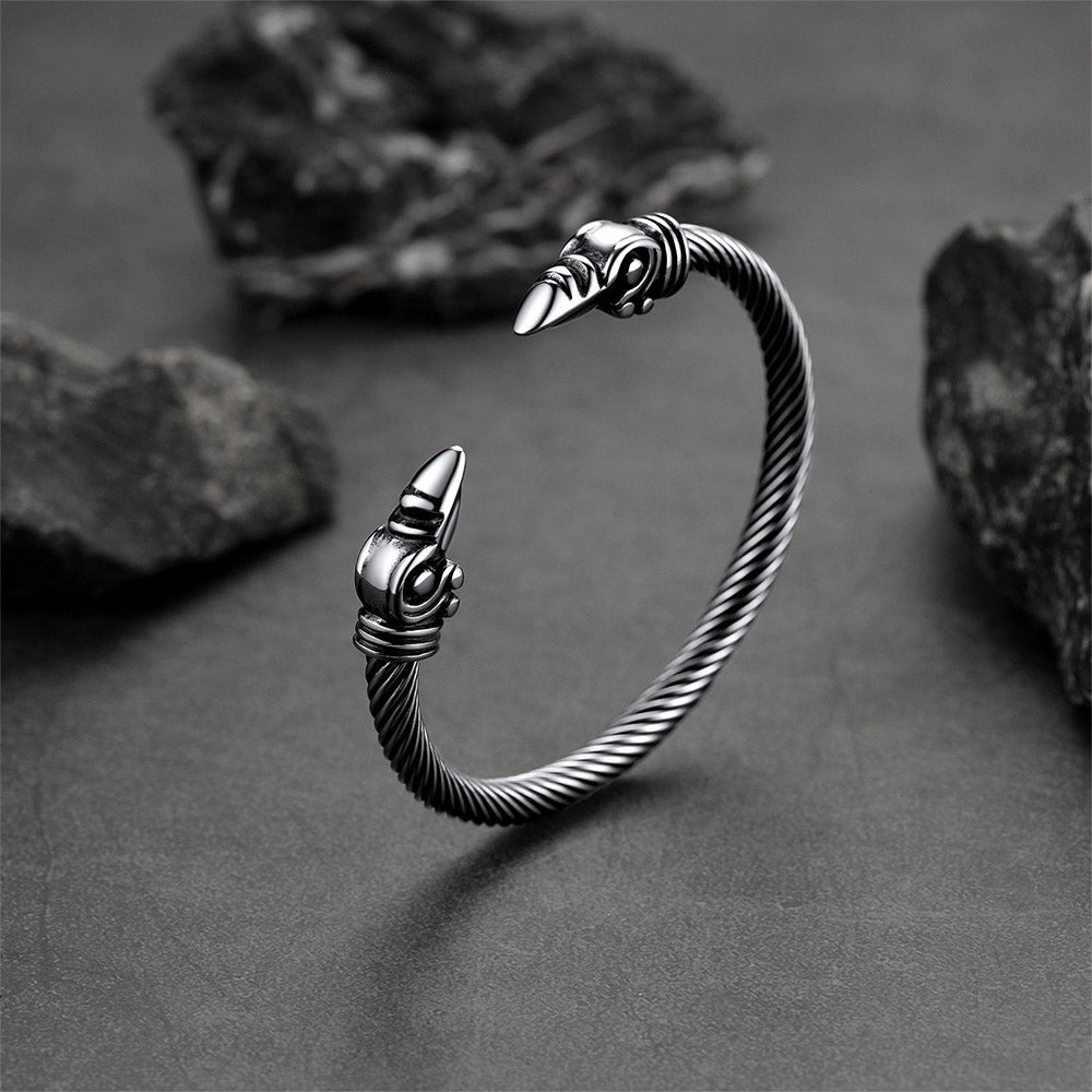 Faithheart Viking Raven Cuff Bracelet Bangle for