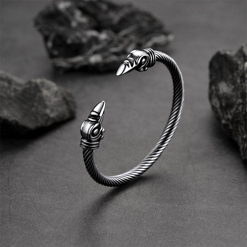 Faithheart Viking Raven Cuff Bracelet Bangle for