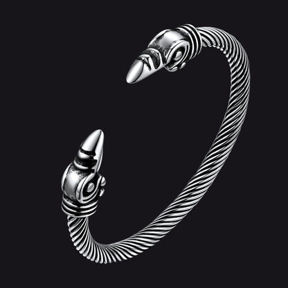 Faithheart Viking Raven Cuff Bracelet Bangle for