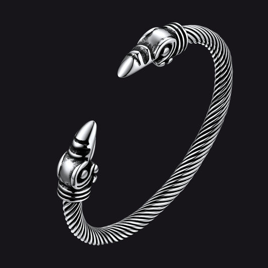 Faithheart Viking Raven Cuff Bracelet Bangle for