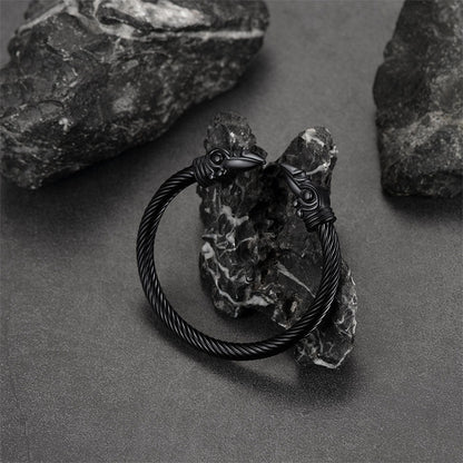 Faithheart Viking Raven Cuff Bracelet Bangle for