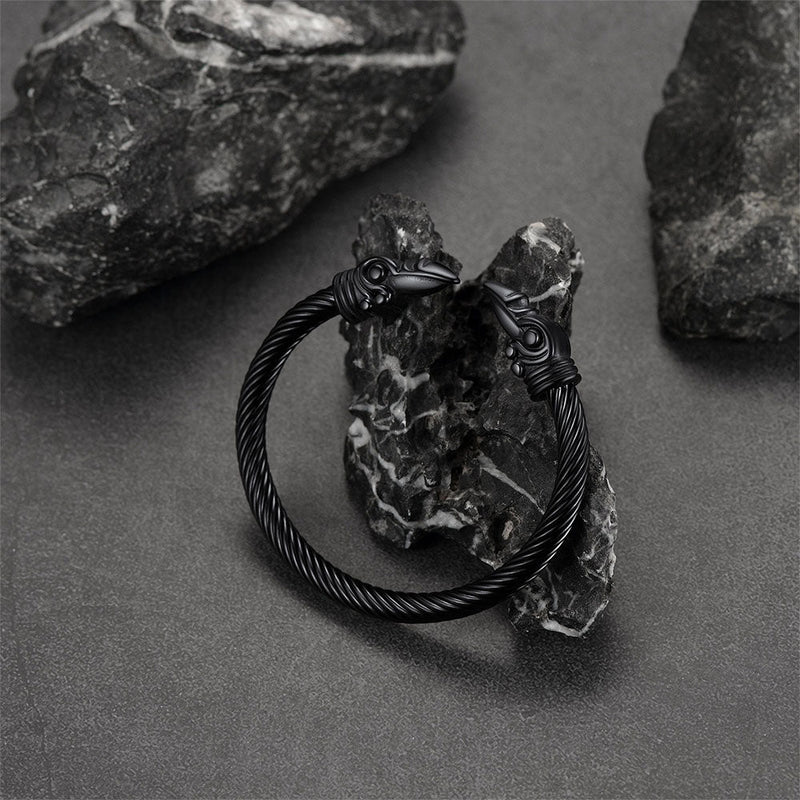 Faithheart Viking Raven Cuff Bracelet Bangle for