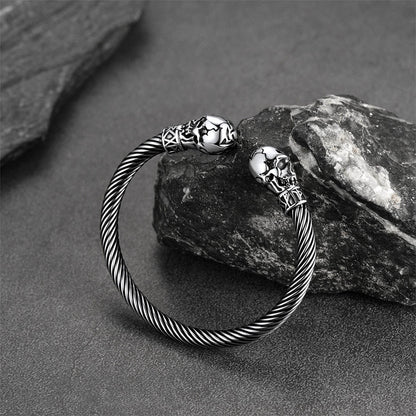 Skull Cuff Bracelet Adjustable Bangle for
