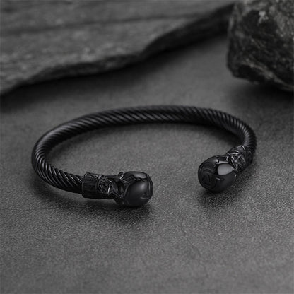 Skull Cuff Bracelet Adjustable Bangle for