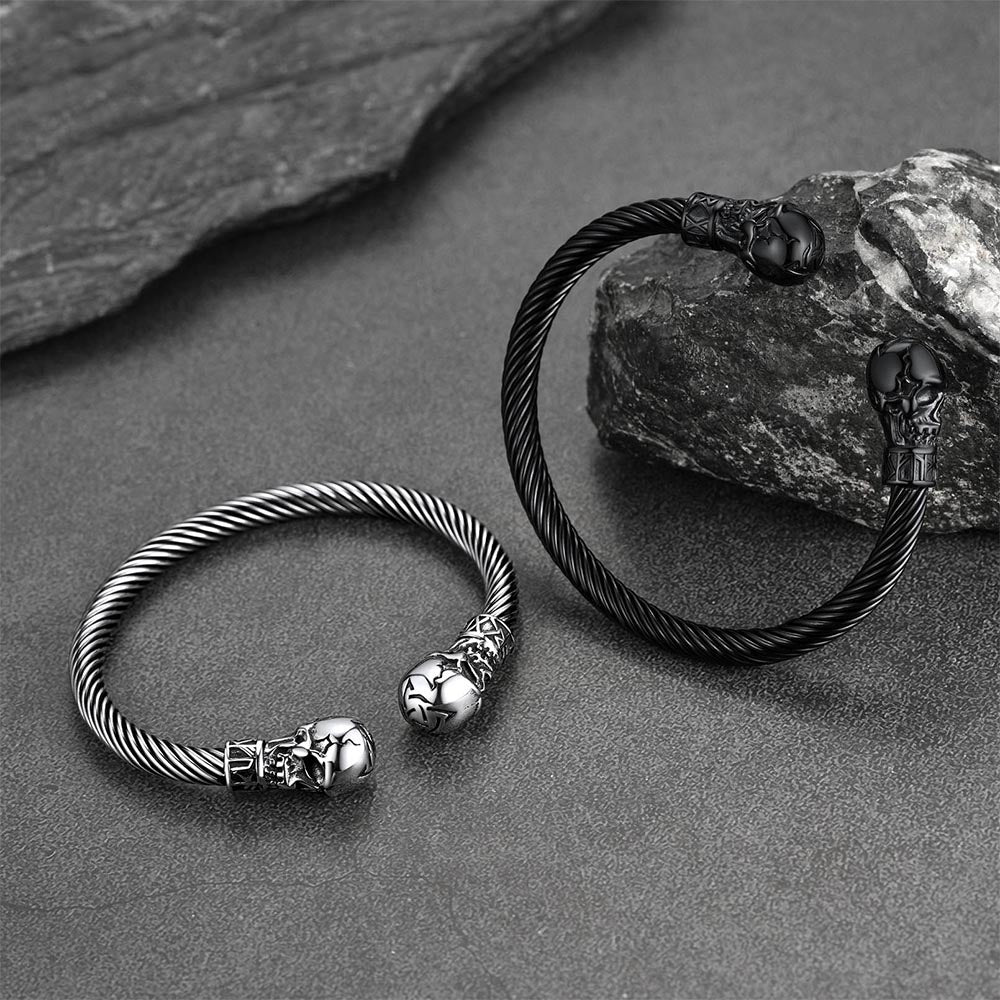 Skull Cuff Bracelet Adjustable Bangle for