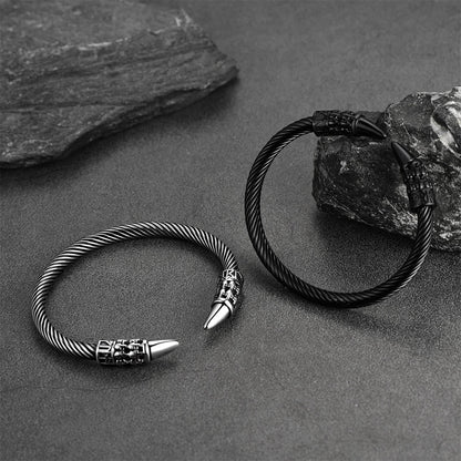 Viking Runes Skull Arm Ring Dangle Bracelet for