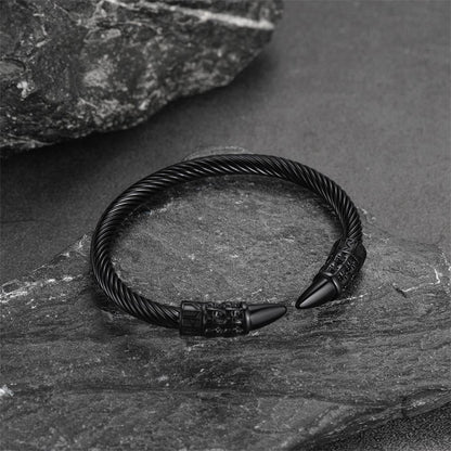 Viking Runes Skull Arm Ring Dangle Bracelet for