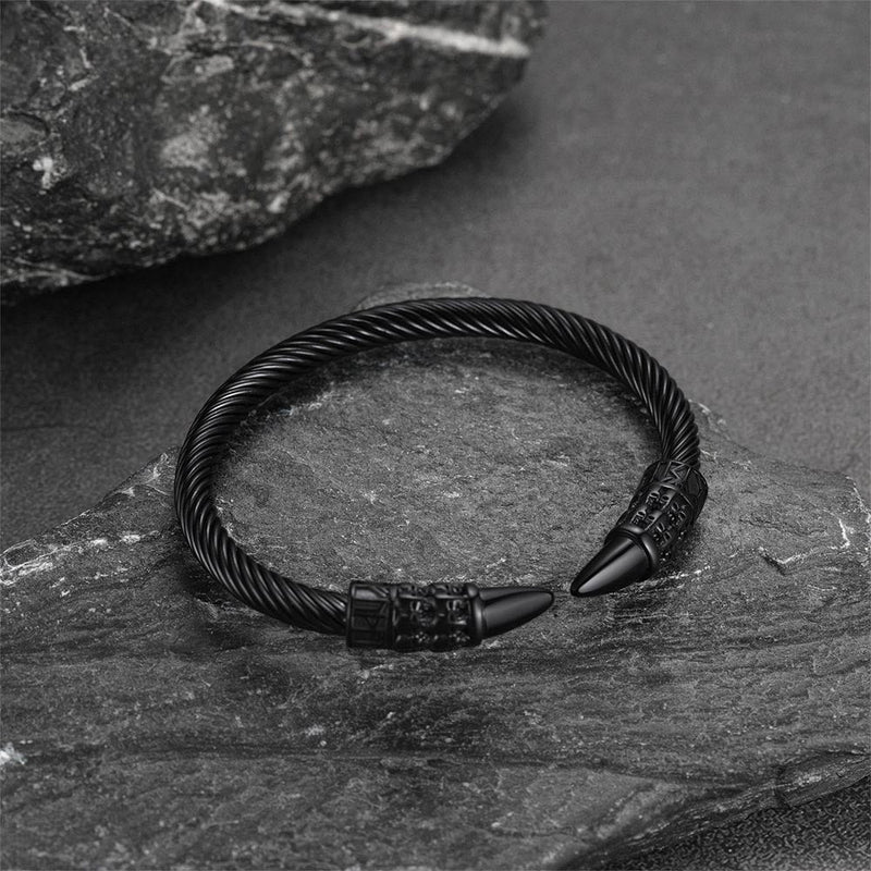 Viking Runes Skull Arm Ring Dangle Bracelet for