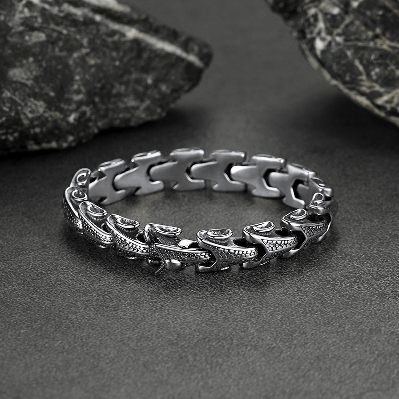 Chunky Dragon Chain Bracelet for in Stainless Steel