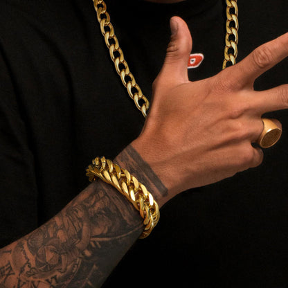 Miami Cuban Link Chain Bracelet for in Stainless Steel