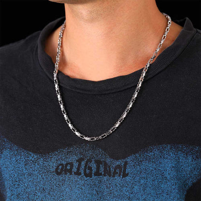 Stainless Steel Biker Chain Necklace With Cross for