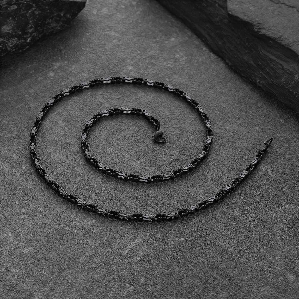Stainless Steel Biker Chain Necklace With Cross for