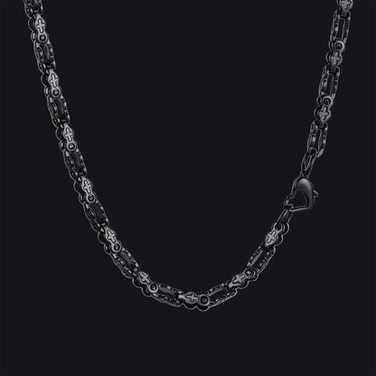 Stainless Steel Biker Chain Necklace With Cross for