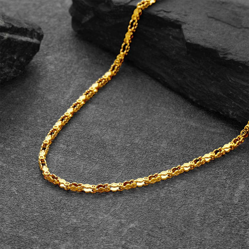 Stainless Steel Biker Chain Necklace With Cross for