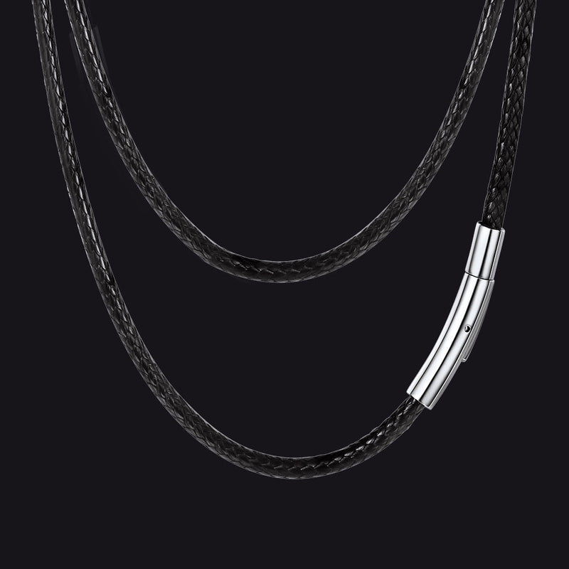 Braided Leather Cord Chain Wax Rope Necklace for 2mm/3mm