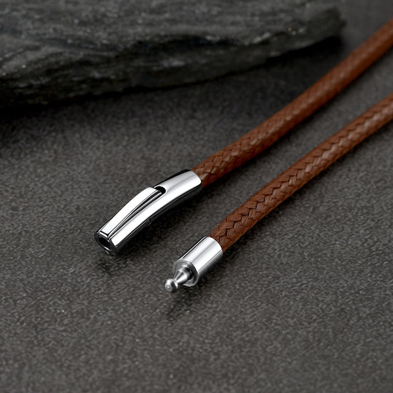 Braided Leather Cord Chain Wax Rope Necklace for 2mm/3mm