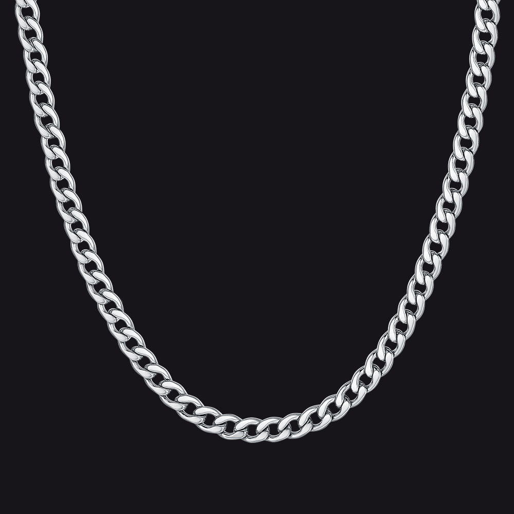 Sturdy Cuban Link Chain Necklace Lobster Clasp for