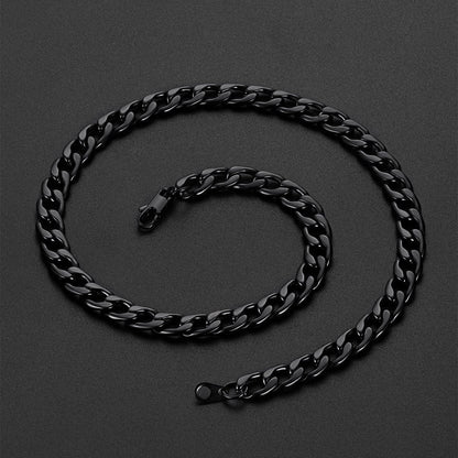 Sturdy Cuban Link Chain Necklace Lobster Clasp for