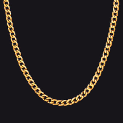 Sturdy Cuban Link Chain Necklace Lobster Clasp for