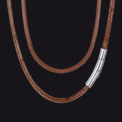 Braided Leather Cord Chain Wax Rope Necklace for 2mm/3mm
