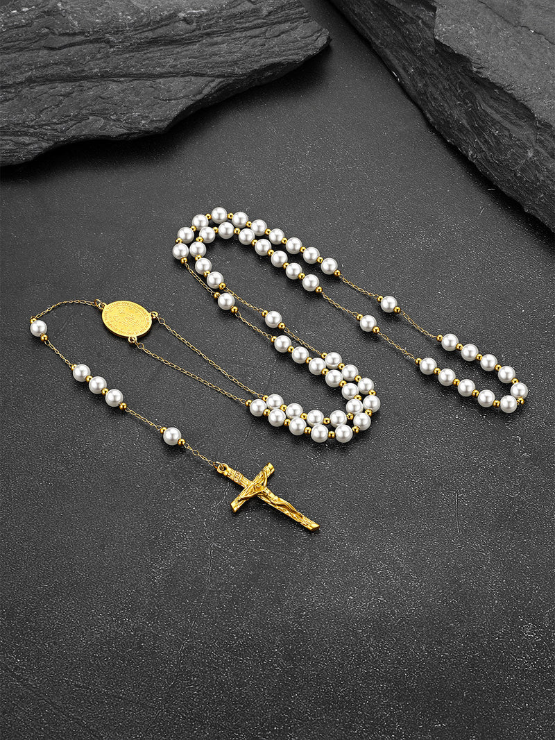 Catholic Virgin Mary Rosary Beads Necklace for
