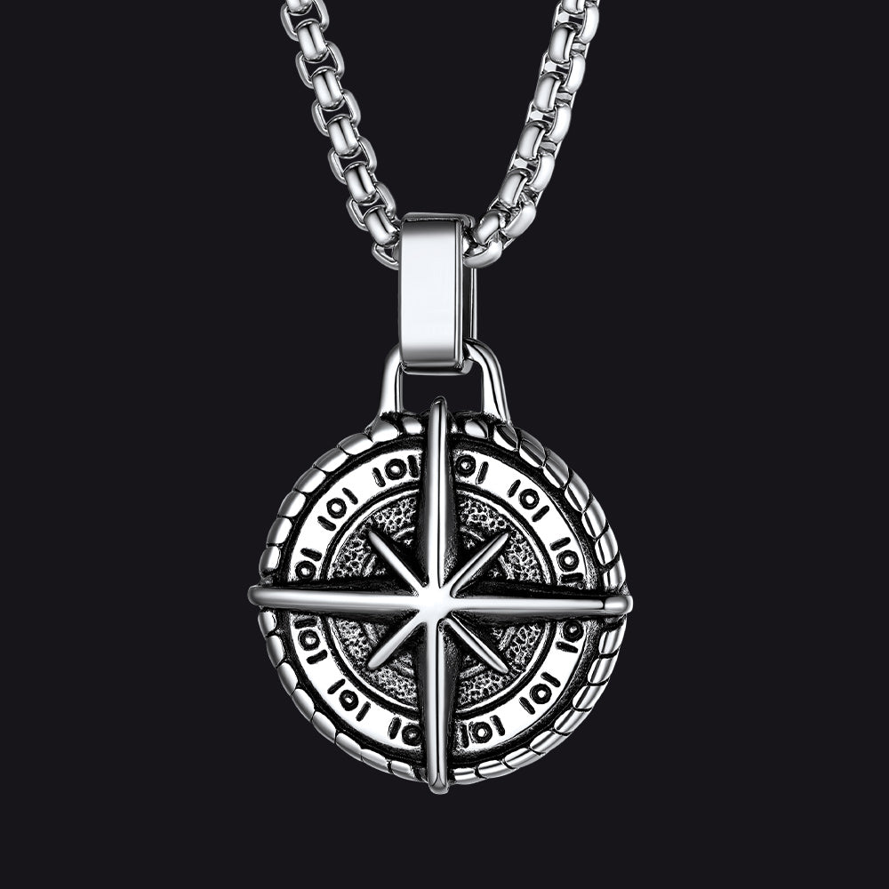 Gothic Compass Necklace Polaris Pendant for Father Gift