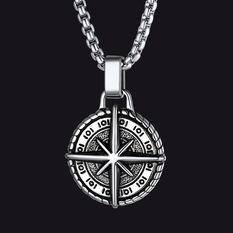 Gothic Compass Necklace Polaris Pendant for Father Gift