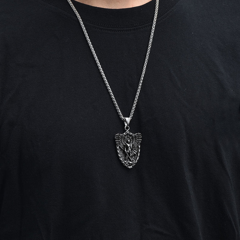 Shield of Archangel Saint Michael Pendant Necklace for