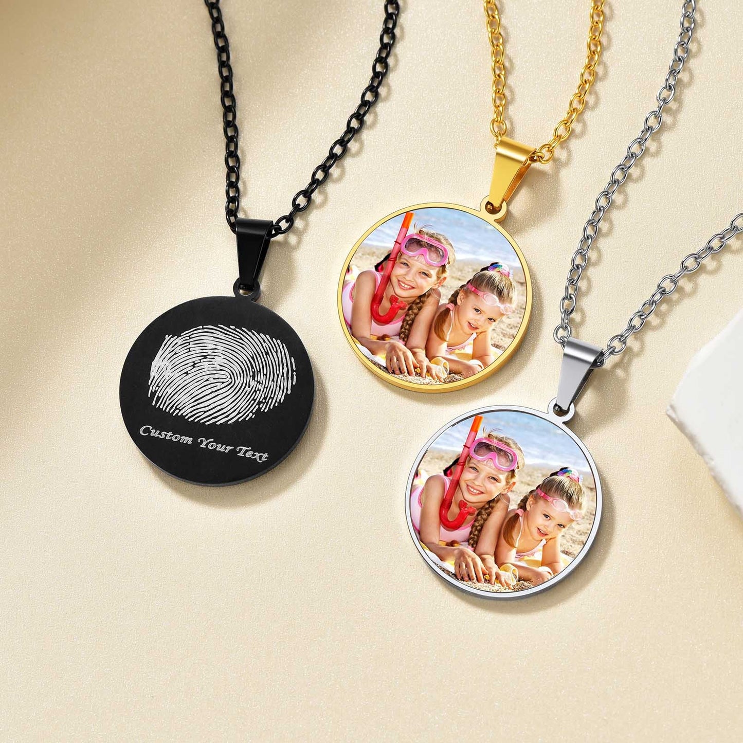 Customized Photo Fingerprint Necklace for