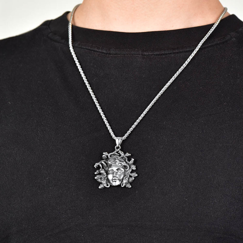 Medusa Necklace Amulet Pendant for