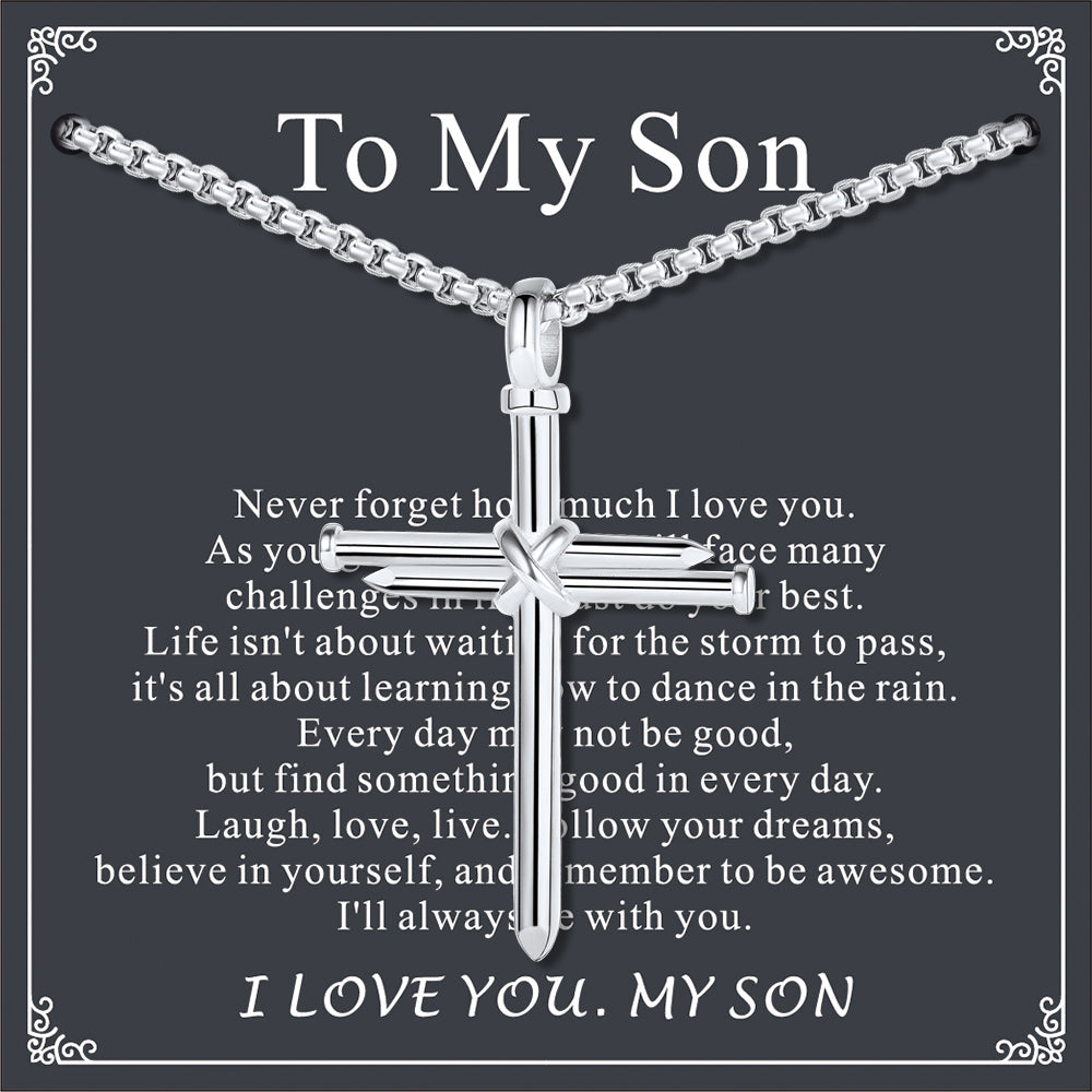 Christian Nail Cross Pendant Necklace for