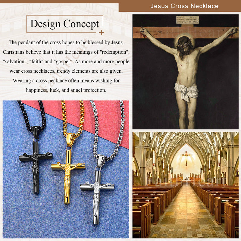 Flash Christian Savior Cross Necklace for Man