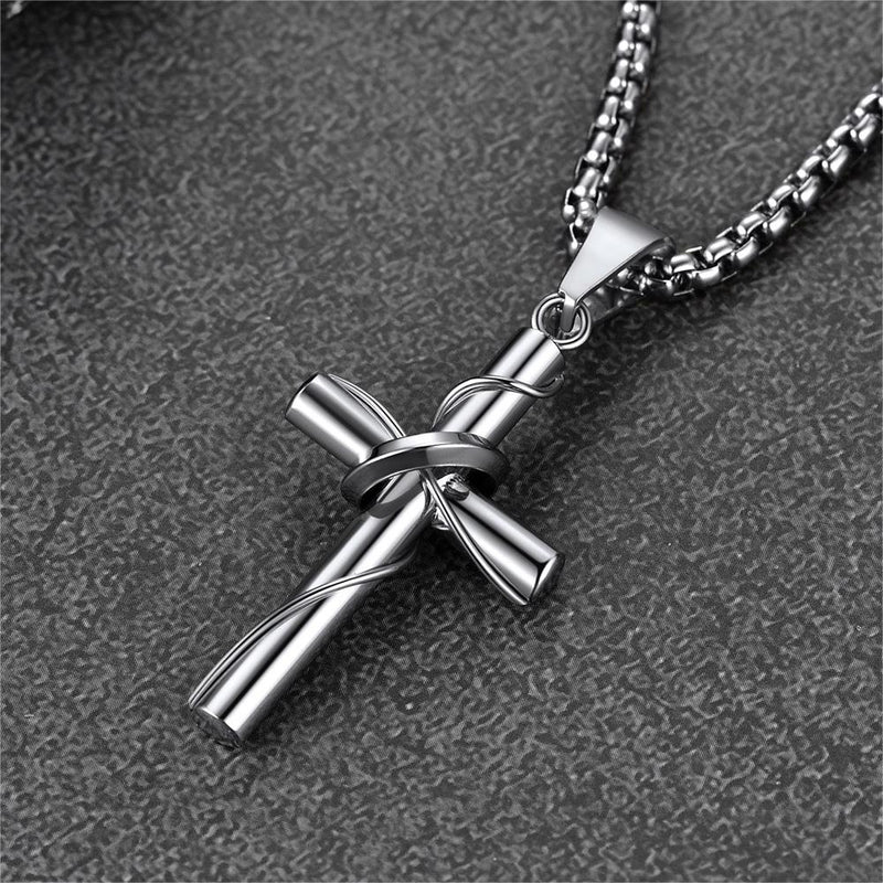Christian Halo Ring Cross Necklace Pendant for