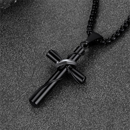 Christian Halo Ring Cross Necklace Pendant for