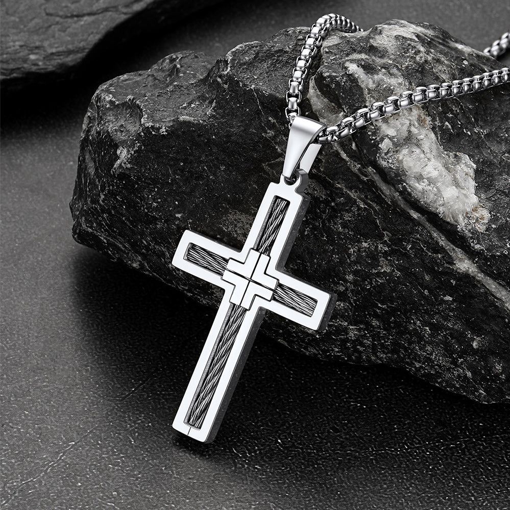 Christian Cross Necklace Pendant for