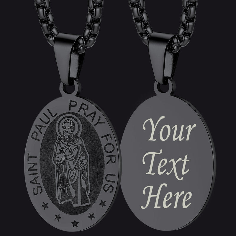 St Saint Paul Necklace Engraved Patron Saints Medal Jewelry