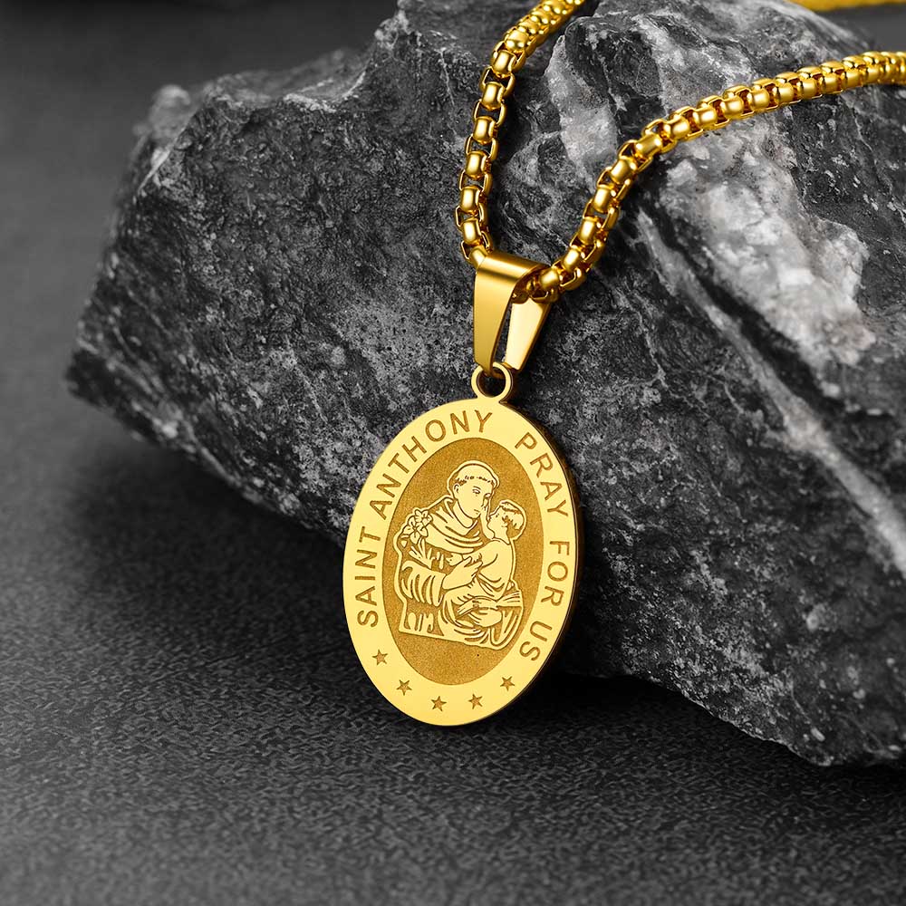 Saint Anthony Necklace Catholic Patron Saints Medal