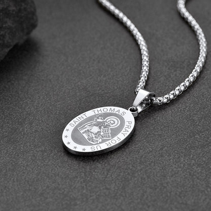 Saint Thomas Aquinas Necklace Catholic Patron Medal