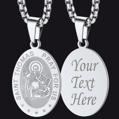 Saint Thomas Aquinas Necklace Catholic Patron Medal