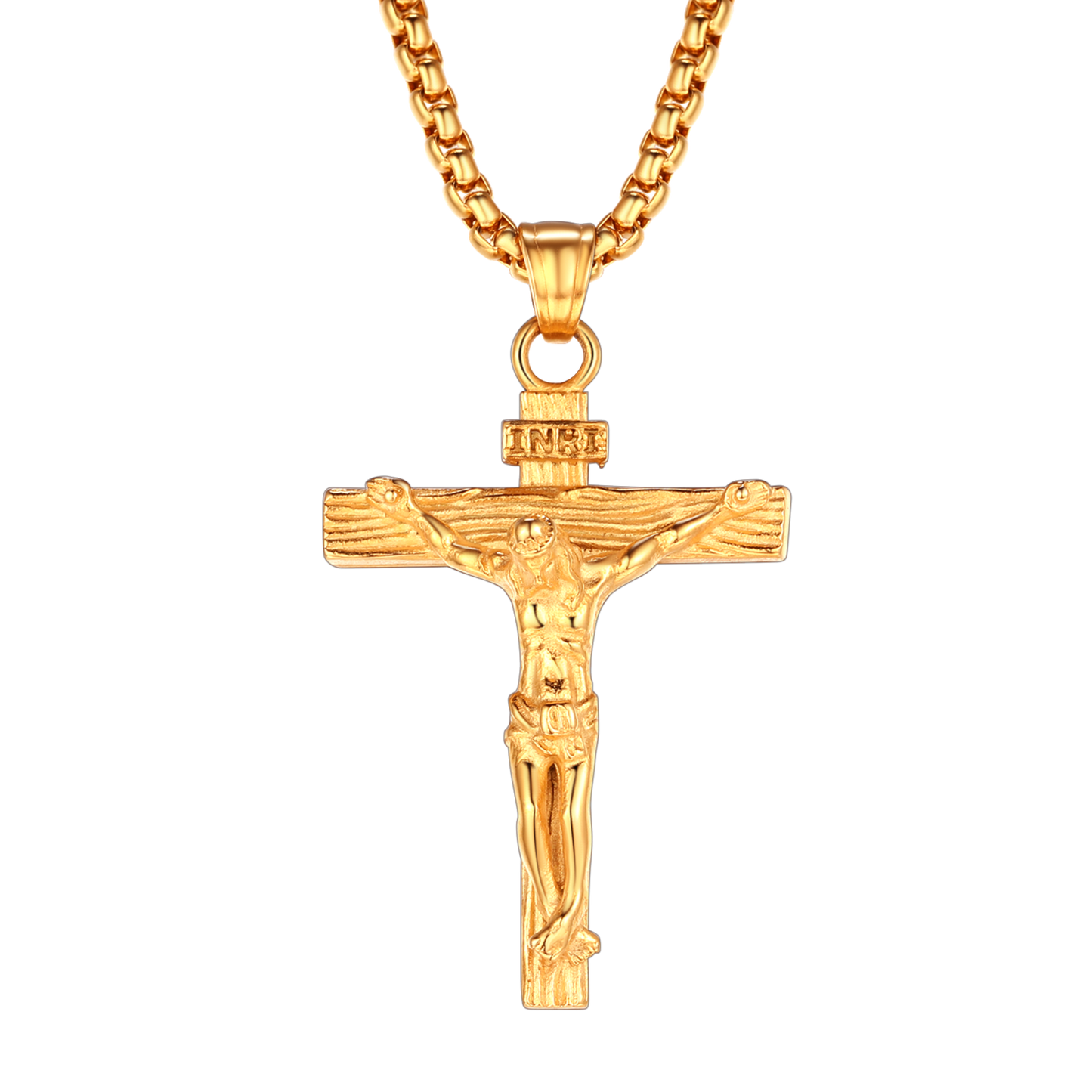 Catholic Crucifix Cross Necklace Jesus Pendant for