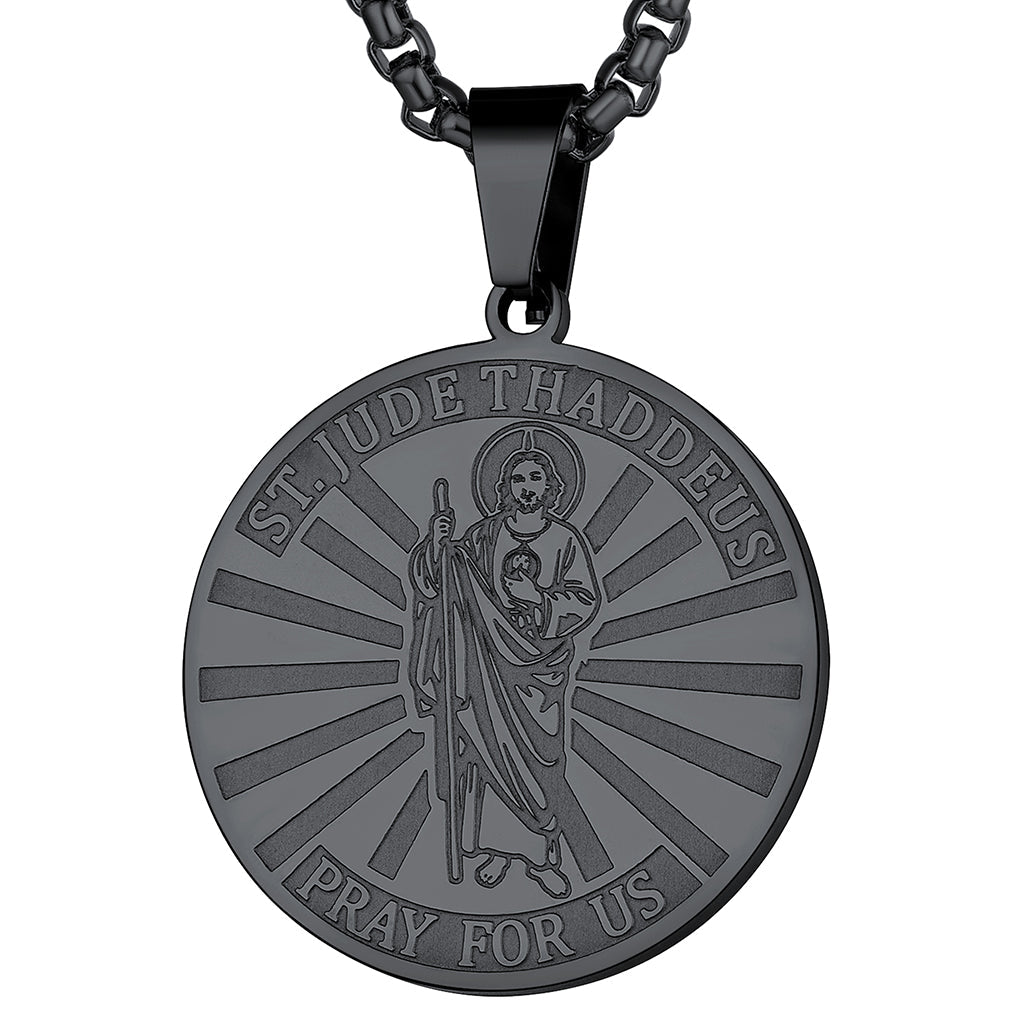 Religious Saint Jude Medal Necklace for