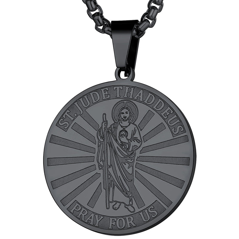 Religious Saint Jude Medal Necklace for