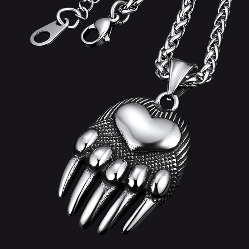 Viking Bear Paw Pendant Necklace Jewelry for