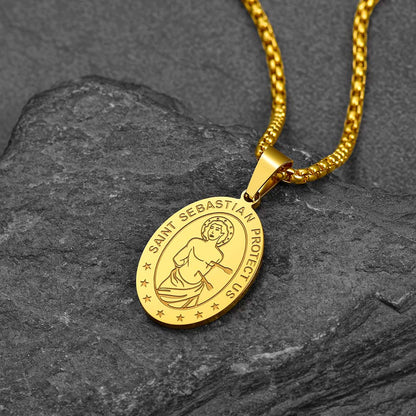 Customized St Sebastian Pendant Necklace Medal