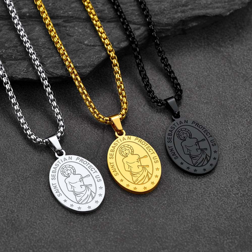 Customized St Sebastian Pendant Necklace Medal