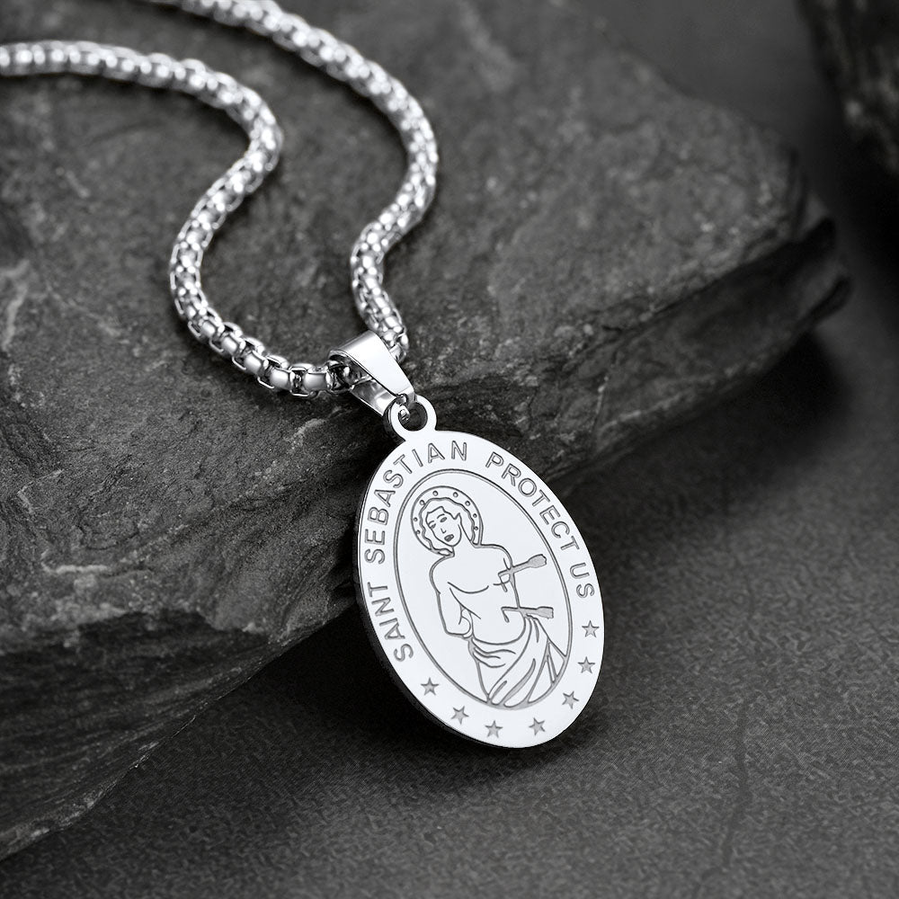 St Sebastian Baseball Necklace for Protection