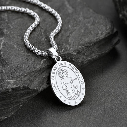 St Sebastian Baseball Necklace for Protection