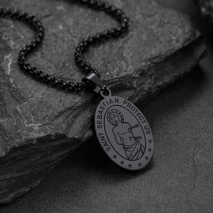 St Sebastian Baseball Necklace for Protection