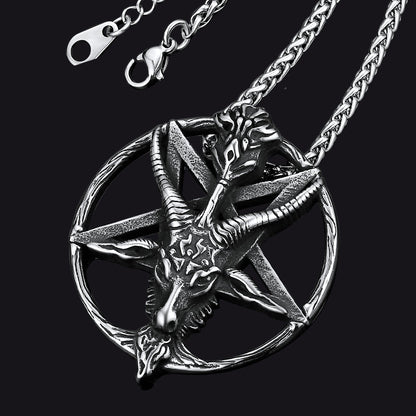 Satanic Baphomet Goat Pentagram Necklace