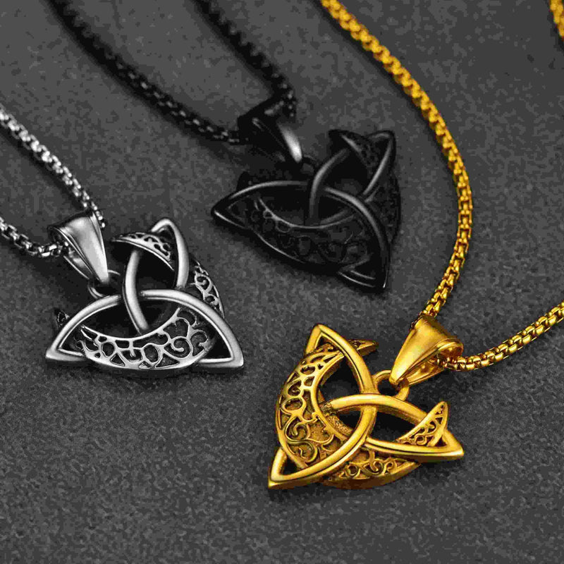 Celtic Knot Moon Goddess Necklace for